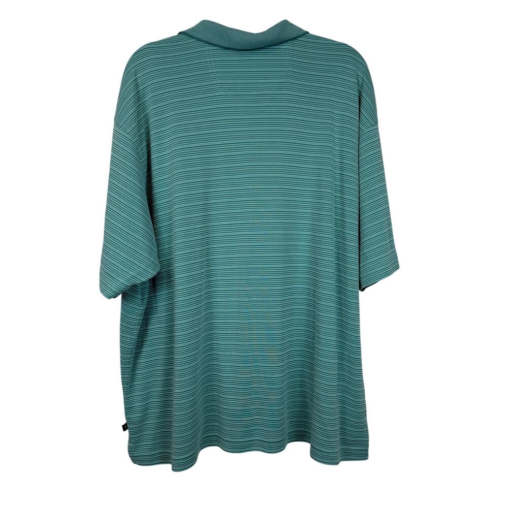 Tommy Bahama XXL Green Striped Polo Shirt Casual Resortwear Preppy - Picture 4 of 7